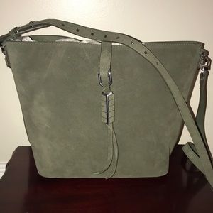 Stella and Dot Covet Olive Suede Purse